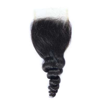 China Cuticle Aligned 100% High Quality Loose Wave Factory Price Virgin Remy Hair Lace Closure Unprocessed Virgin Hair Top Closure for sale