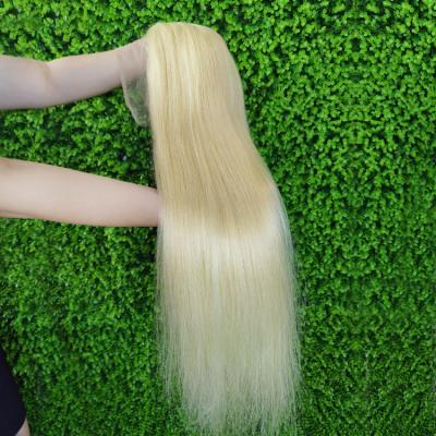 China Wave 613 HD Lace Front Wig Indian Raw Human Hair Wigs Silky Straight Glueless 13x6 Blonde Straight Pre Plucked Lace Frontal Wig Wholesale Price for sale