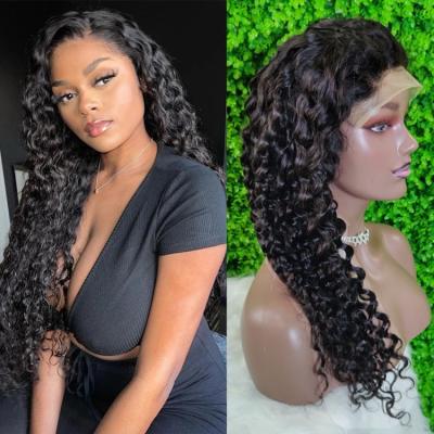 China Hd Wave Human Hair Lace Front Wigs Deep Curly Wig Transparent Deep Wave 13x4 13x6 Lace Frontal Wigs Brazilian Hair Hd for sale