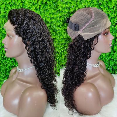 China Wholesale Vendor Virgin Hair Water Wave Hair Closure Wig Water Wave HD Peruvian Raw Frontal Transparent Lace Wig Raw Hair Wigs for sale