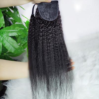 China Wholesale Raw Cuticle Aligned Curly Straight 100% Virgin Hair Ponytail Hair Extension Water Wave 12