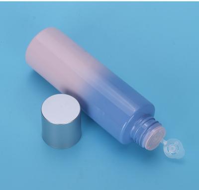 China Professional Skin Care Cosmetic Luxury Blue Pink Gradient Packaging Factory Bottle Cosmetic Packaging Set for sale