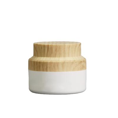 China Cosmetic packaging made in china bamboo lid empty plastic jars 6 oz different design for sale