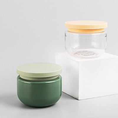 China Cosmetic PET pp Bath Salt Container 250g 8oz Wide Plastic Body Mouth Scrub Butter Jar 250ml Cream Container for sale