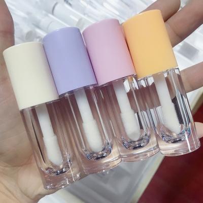 China 5ml Lip Gloss Tubes Big Foot Brush Large Cosmetic Brush Head Multicolor Lip Gloss Container Tube, Custom Lip Gloss Tube Label for sale