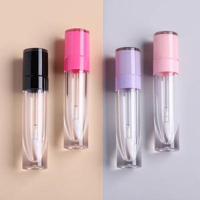 China Cute Big Pink Black Purple White Cosmetic Brush 8ml Empty Custom Label Containers Lip Gloss Tubes for sale