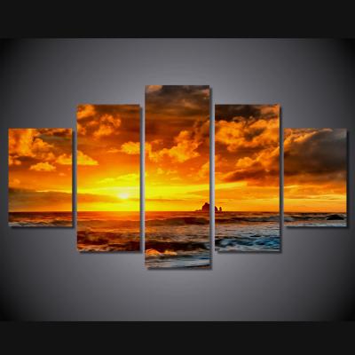 China New Classic/Postmodern Sea Sunset Canvas Room Decor Printing HD Printed Poster Picture Canvas Painting for sale