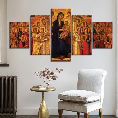 China New 5Pieces Classic/Postmodern Modern HD Printed Home Wall Art Picture of Jesus Christ Poster Canvas Painting Decor Hot Sale for sale