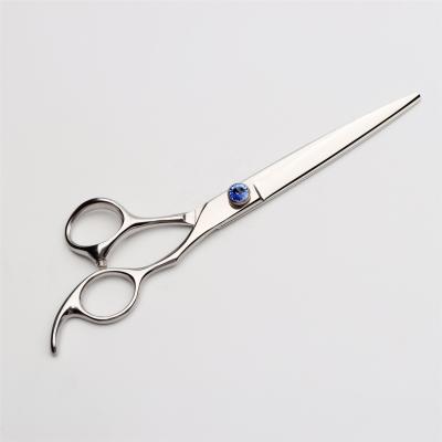 China Customized Viable Logo Dog Grooming Scissors 7 Inch Gem Pet Grooming Scissors Straight Blue for sale