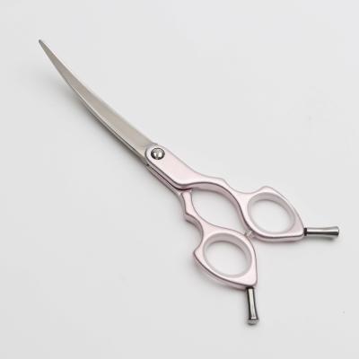 China Durable Steel Japan 440C Dog Grooming Shears Curved Pet Scissors In 6.5 Inches for sale