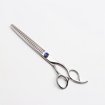 China 440C High Quality Stainless Steel Viable Gem Pet Grooming Chunker Scissors Blue 7.5 Inches for sale