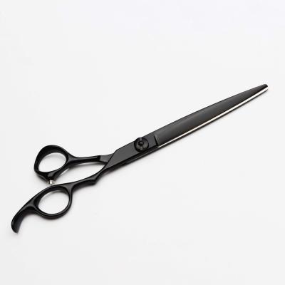 China Viable New Style Black Titanium Professional Dog Grooming Pet Straight Scissors With Serrations for sale