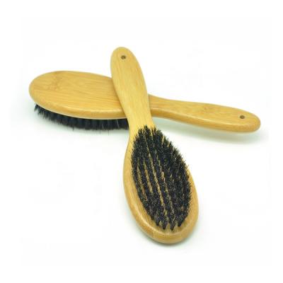 China Factory Direct Sale Sustainable OEM Bamboo Pet Grooming Brush Black Bristle Brushes for sale