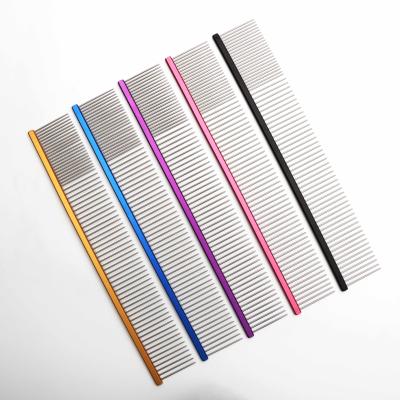 China Viable Factory Wholesale Custom Logo Dog Grooming Stainless Steel Comb Pet Needle Comb for sale