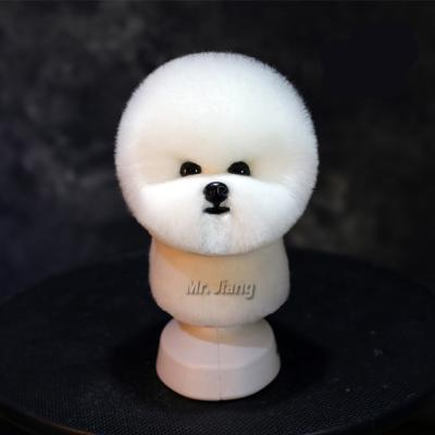 China Viable Cheaper Price Bichon Head Wigs For Pet Groomers Trimming Practice Mr. Jiang Model Dog Bichon Head White Fur (No Head) for sale