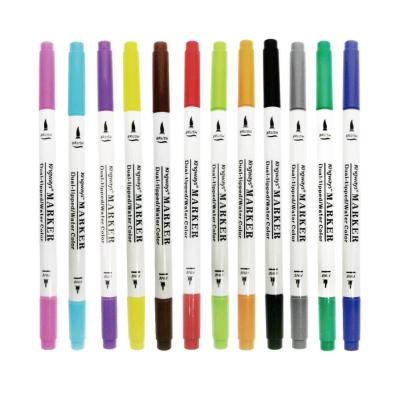 China Custom Marker Fluorescent Dual Brush and Fine Tip with Water Color Custom Dual Tips Marker BM9506 for sale