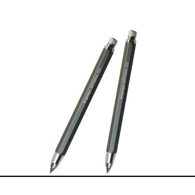 China Custom Metal Gray Metal 5.6mm Mechanical Pencil With Octagonal Barrel Shape Aluminum Sharpener On Top Metal Pencil Drawing 5.6mm for sale