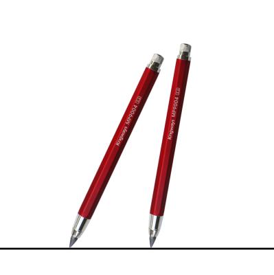 China Custom Red Metal 5.6mm Mechanical Pencil With Barrel Shape Octagonal Aluminum Sharpener On Top 5.6mm Metal Pencil for sale