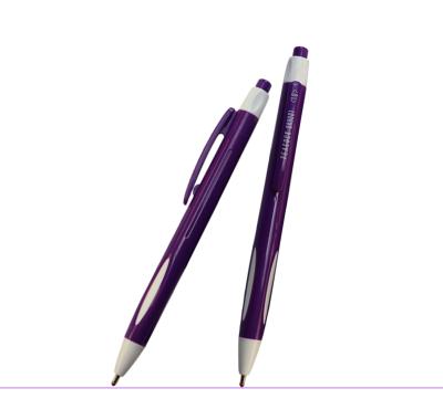 China Office & School Office Pen purple color plastic ballpen ABS 0.5mm 0.7mm 1.0mm with elegant shape super smooth writing plastic ballpen ABS for sale