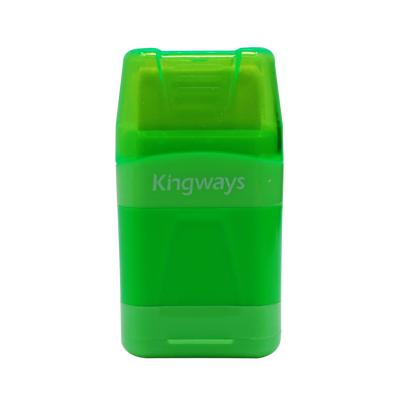 China Custom Green Sharpener Eraser With Fluorescent Colors With Double Holes With Sleek Shape With Rubber Coating Sharpener Eraser PS8001 for sale