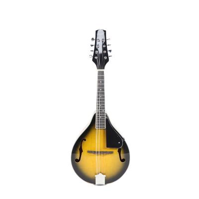 China Vintage Acoustic Hand-carved Mandolin, Yellow-Brown 8 String Acoustic Mandolin With Big Bag for sale