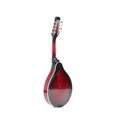 China Retro Musical Instrument Wooden Electric Red Sunrise Mandolin Red Mahogany Suitable For Beginners for sale