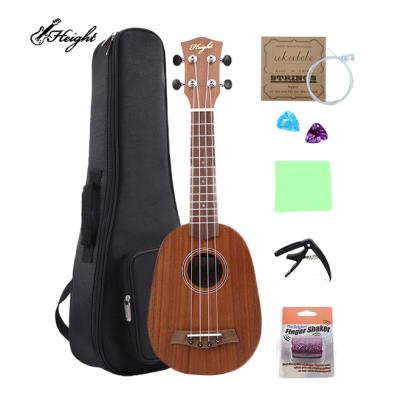 China Factroy 21 Inch Pineapple Wood Ukulele Natural Sapele Soprano Wood DIY Sapele For Beginners for sale