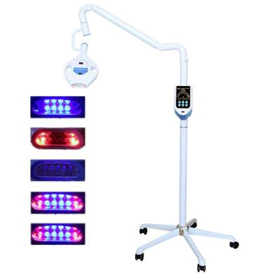 China Metal Floor Standing 65W Powerful Purple 17 Lamp Red Blue Led Tooth Whitening Machine Oral Hygiene Cold Light Bleach Unit for sale