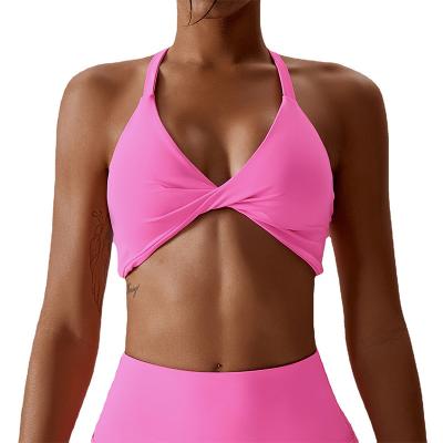 China OEM Breathable Women Front Cross Yoga Bra Quick Dry Sports Women's Gym Sports Top Underwear for sale