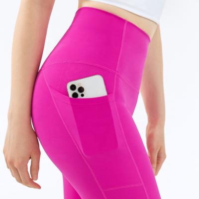 China Wholesale Breathable Pocket Side Yoga Pants Spandex Nylon Fabric Summer Tight Sports Shorts High Waist Butt Lifting Legging Shorts for sale