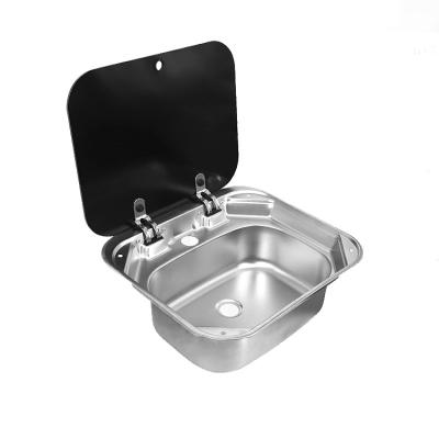 China Without Faucet Shape Hand Wash Basin RV Portable Square Kitchen Stainless Steel Camper Sink Motorhome for sale