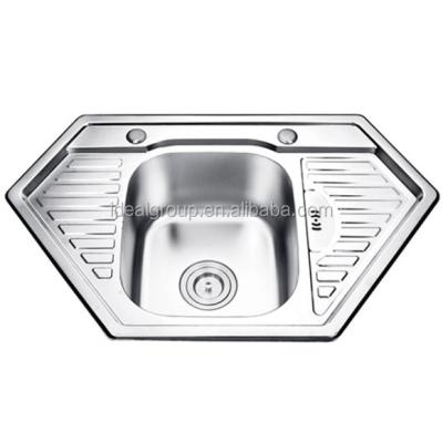 China Best and Cheapest Faucetless Butterfly Shape Stainless Steel Washing Kitchen Sinks With Drainer for sale