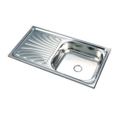 China Without Faucet Factory Wholesale New Next Commercial Single Kitchen Drop In Single Sink Step Kitchen Sink for sale