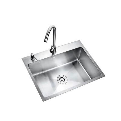 China Without Faucet SUS 304 Stainless Steel Single Bowl With Handmade Soap Dispenser Sink for sale