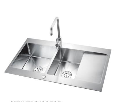 China Without Faucet Big Size Square Shape Handmade 304 Stainless Steel Kitchen Sink for sale