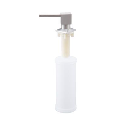 China Modern Zinc Alloy Pump Head PE Bottle Brushed Liquid Soap Dispenser Silver Kitchen for sale