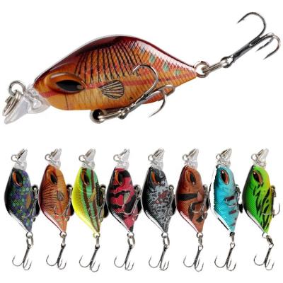 China Artificial Hard Plastic Bait 43mm 3.5g 3D Realistic ABS Eyes Small Diving Wobblers Mini Fishing Crankbait Lure for sale