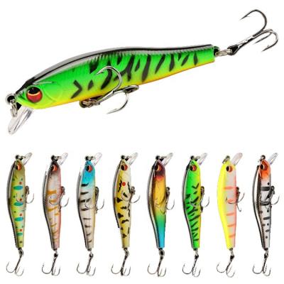 China Wholesale ABS Fishing Tackle Exquisite Floating Minnow Fishing Lures Outdoor Plastic Black Hard for sale