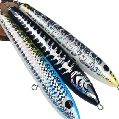 China Custom Wholesale 90g 200mm Sea Bass Bait Lure Wooden Floating Pencil YJ67 for sale