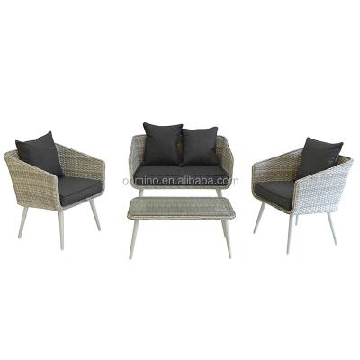 China Natural Furniture 4pcs Sofa Set Garden Outdoor Rattan French Wicker Sofa Set 4pcs Style Patio Sofas for sale