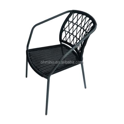 China Fashion and comfortable style modern fabric aluminum frame leisure garden furniture single seat weave armchair for sale