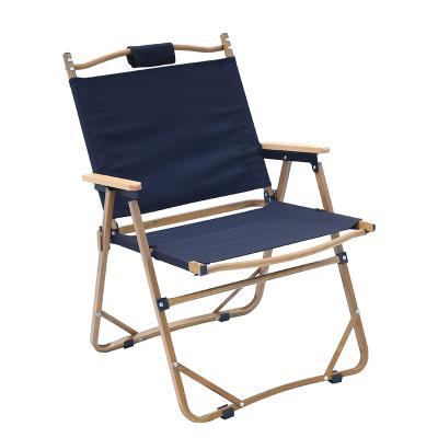 China Wood grain durable outdoor kermit furniture OHMINO camping chair aluminum portable folding beach chair for sale