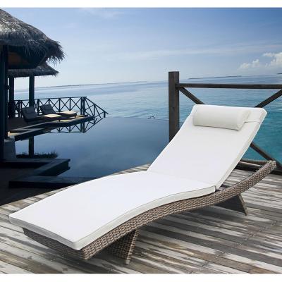 China Traditional Hot Sale Sun Bed Garden Furniture Beach Furniture Rattan Chair Modern Outdoor Sun Sofa Traditional Adjustable Sofa For Beach for sale