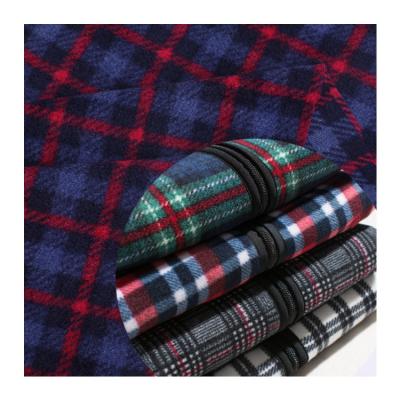 China Wholesale hot selling anti pill bilateral brush without printed plaid design fleece antipilling fabric for blankets and shirts for sale