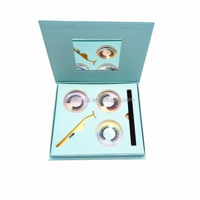 China 15-25time with suitable use wick package mirror black eyelash box lashbox for sale