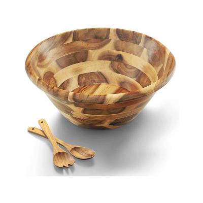 China Sustainable Acacia Wooden Salad Bowl Set - 12.5