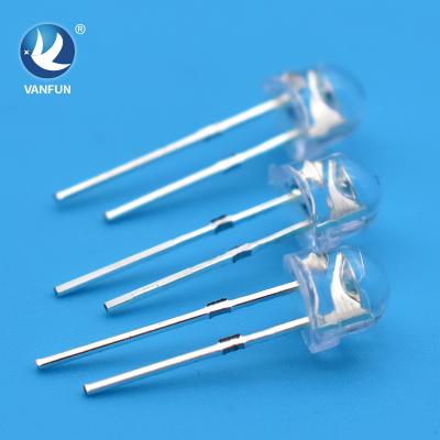 China Indicator Display 4.8mm 5mm Straw Hat White Clear Lens 455nm 460nm 465nm Blue Light Viewing Angle 120 Degree Dip Led Diode for sale