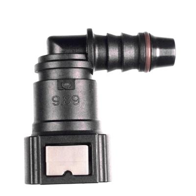 China Hose System 10.8mm Gas Hose Connector Max Barb End Fuel System Air Automotive Pump 90 Degree Connector Car Parts for sale