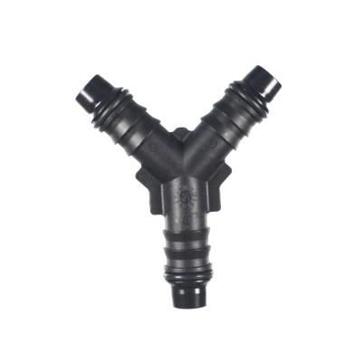 China Plastic Automotive Hose System Y Shape Fuel Hose Fitting Connectors Fit For Quick Coupling Hose Air Hoses Connector Auto Parts for sale