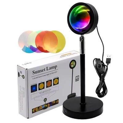 China Modern Live Video Sunset Lamp Rgb Photographic Remote Control Night Led Sunset Projection Light Lamp for sale